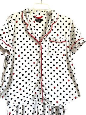 Kate Spade Lady Bug Polka Dot Super Soft Pajama Set M
